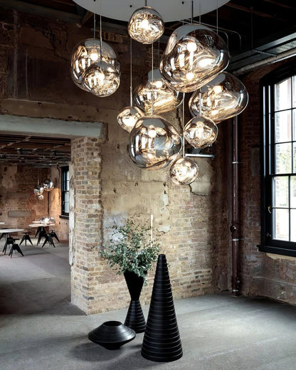 Multi Lava Round Chandelier