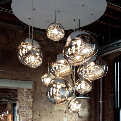 Multi Lava Round Chandelier