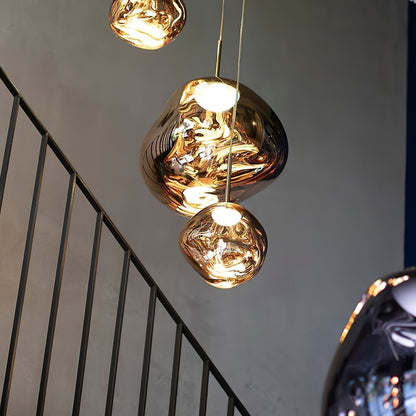 Multi Lava Round Chandelier