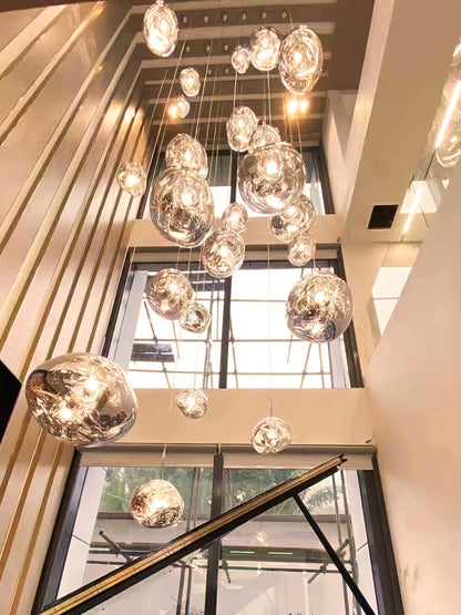 Multi Lava Round Chandelier
