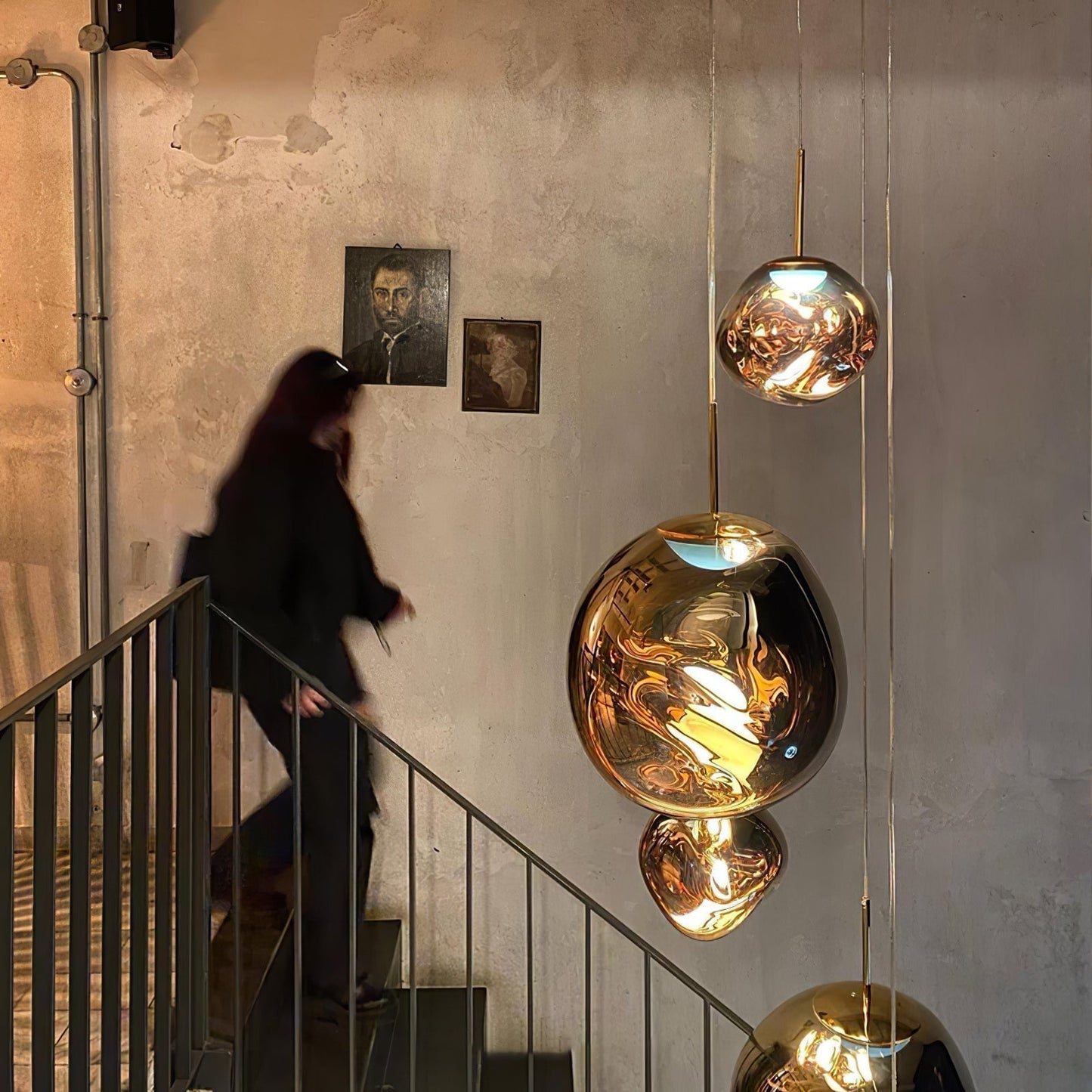 Multi Lava Round Chandelier