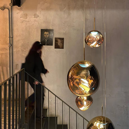 Multi Lava Round Chandelier