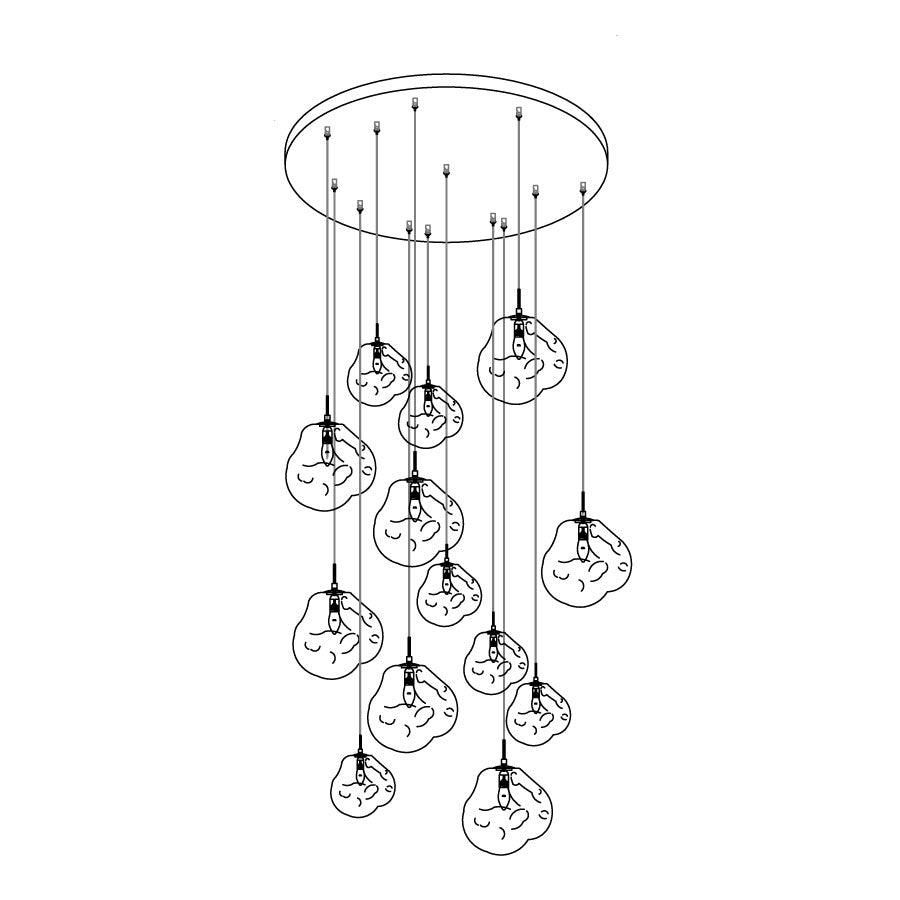 Multi Lava Round Chandelier