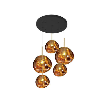 Multi Lava Round Chandelier