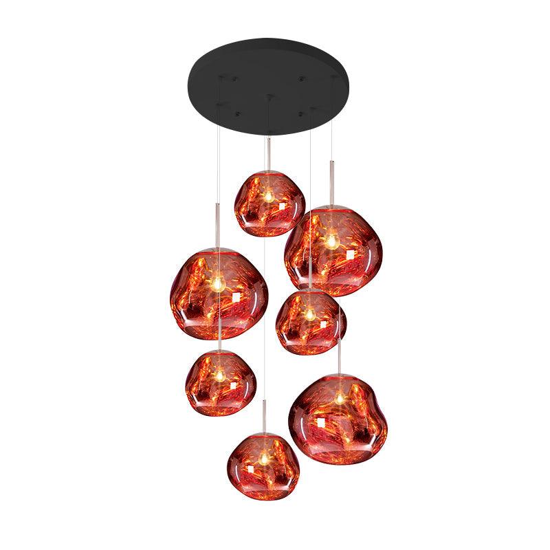 Multi Lava Round Chandelier