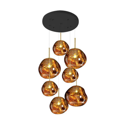 Multi Lava Round Chandelier