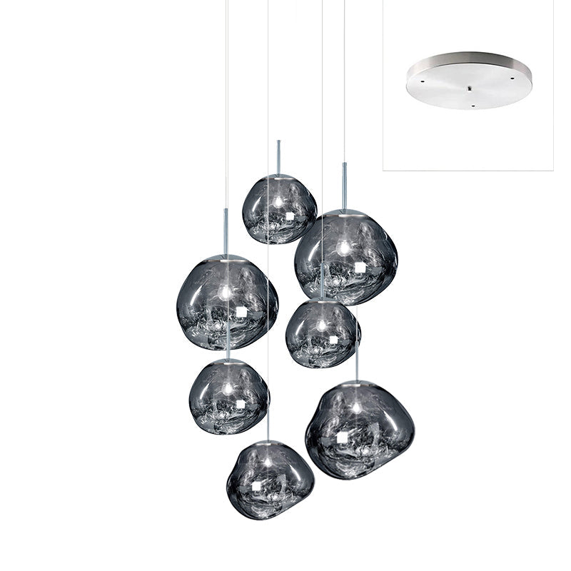 Multi Lava Round Chandelier