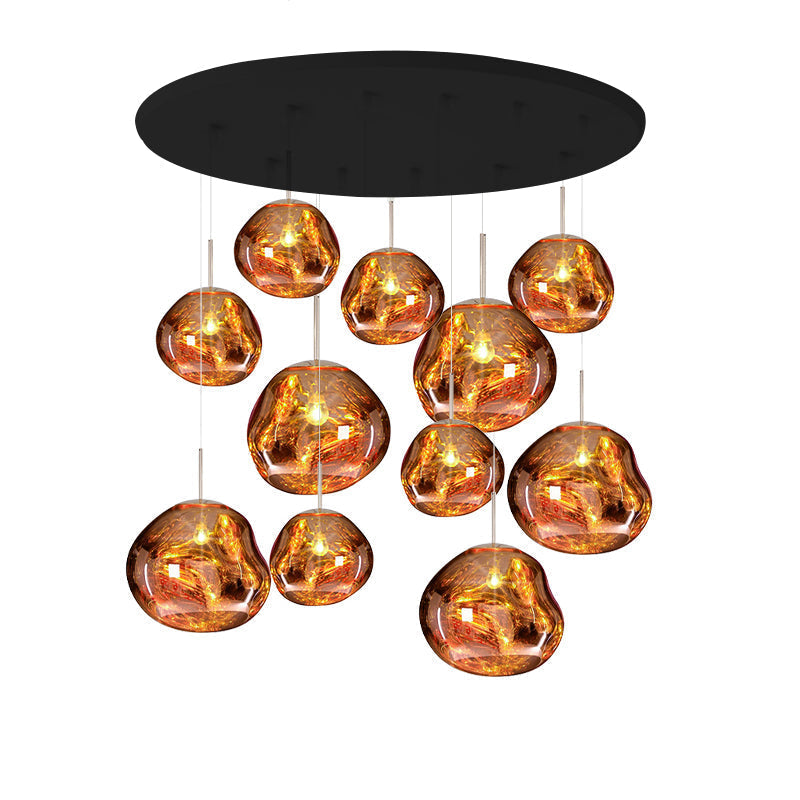 Multi Lava Round Chandelier