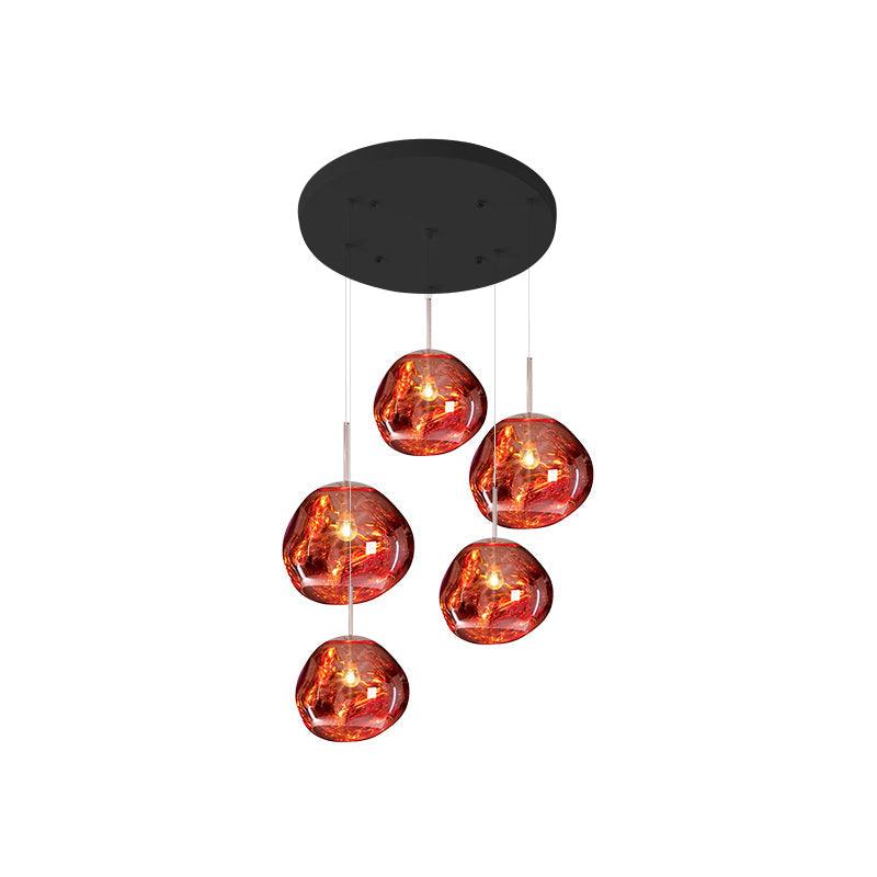 Multi Lava Round Chandelier