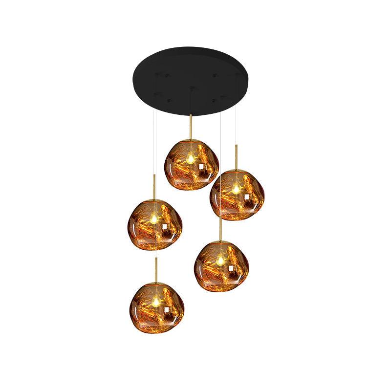 Multi Lava Round Chandelier