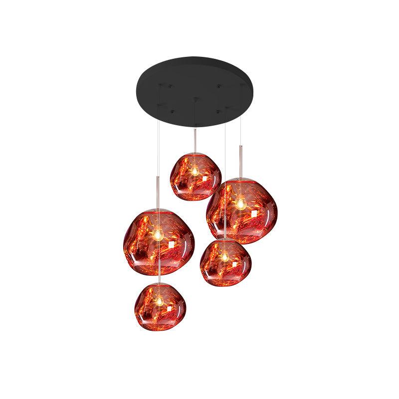 Multi Lava Round Chandelier