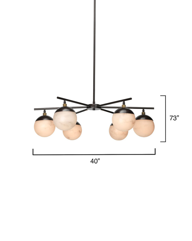 Morylighting Alabaster Orb 6-Light Chandelier - Background Shot