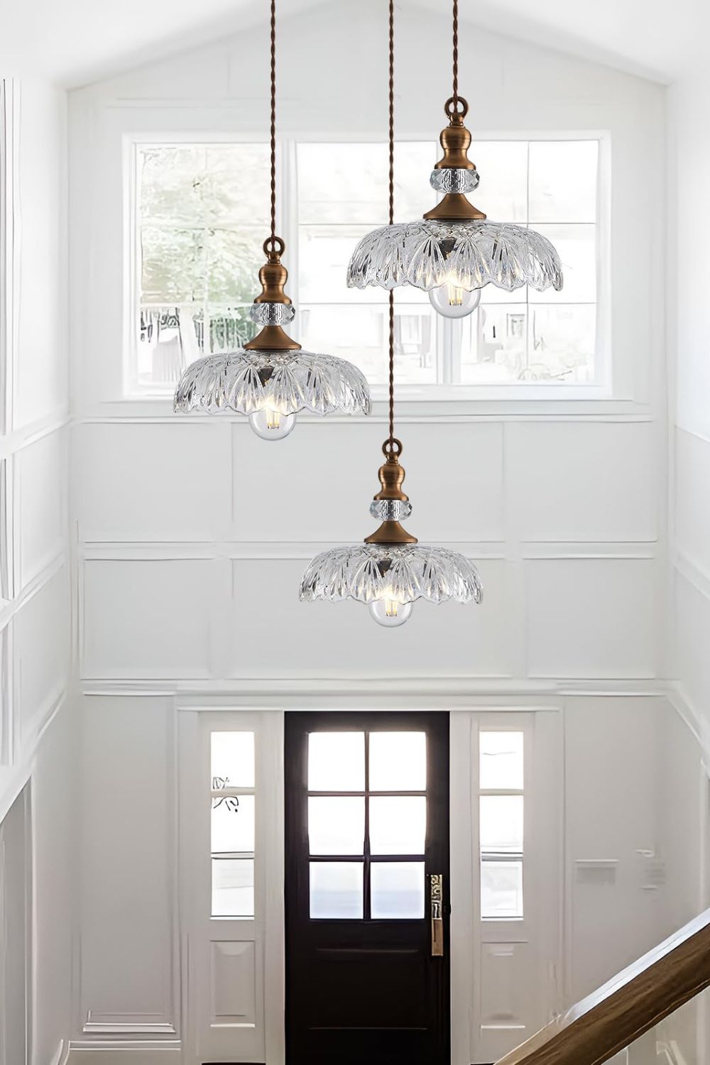 Mid-Century Clear Glass Pendant Light - view 2 | morylighting