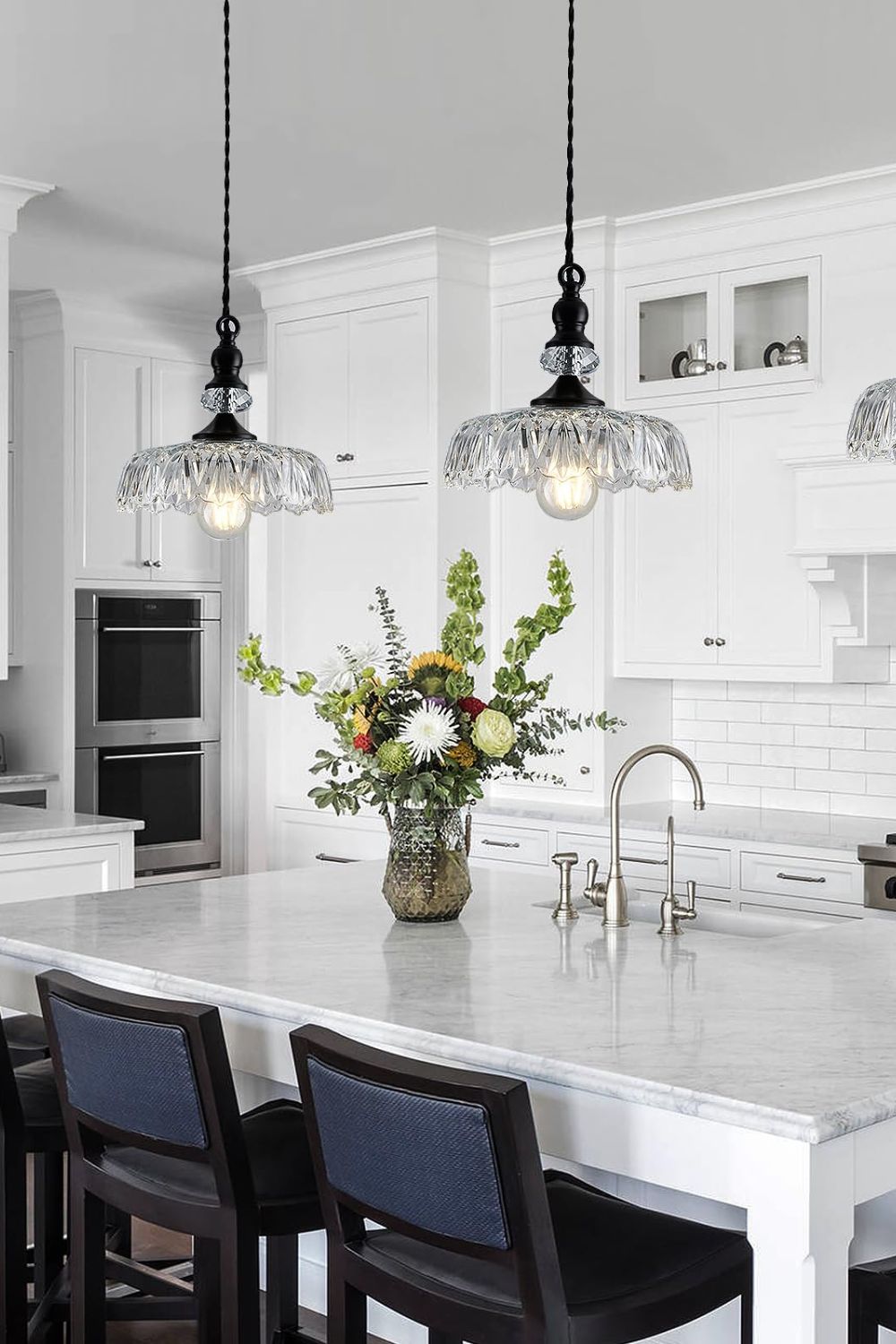 Mid-Century Clear Glass Pendant Light - view 8 | morylighting