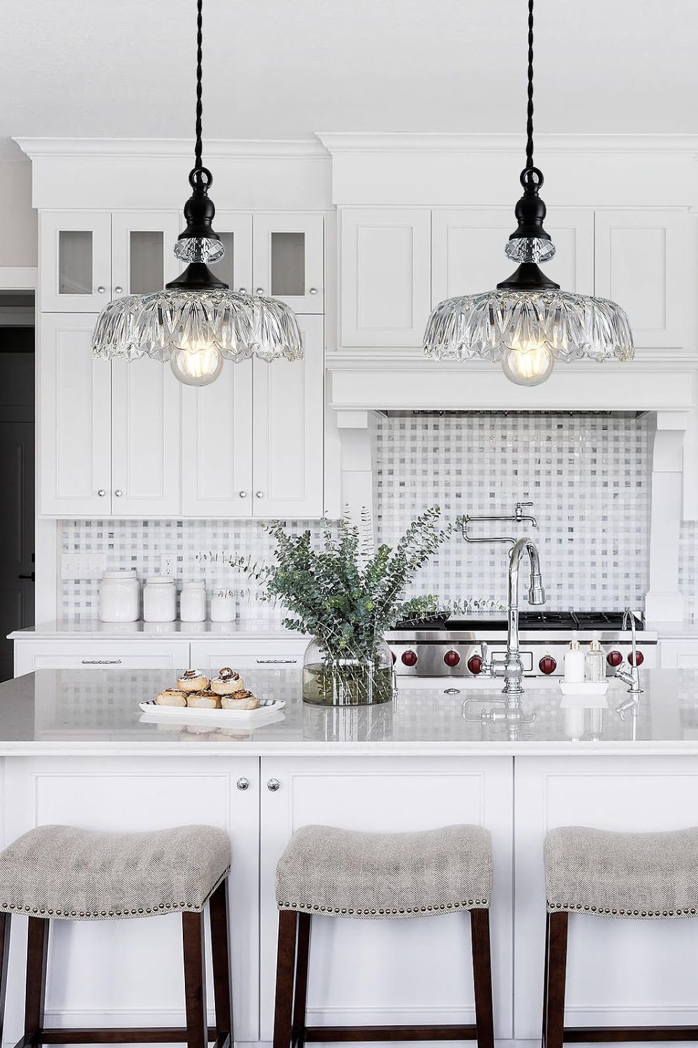 Mid-Century Clear Glass Pendant Light - view 10 | morylighting