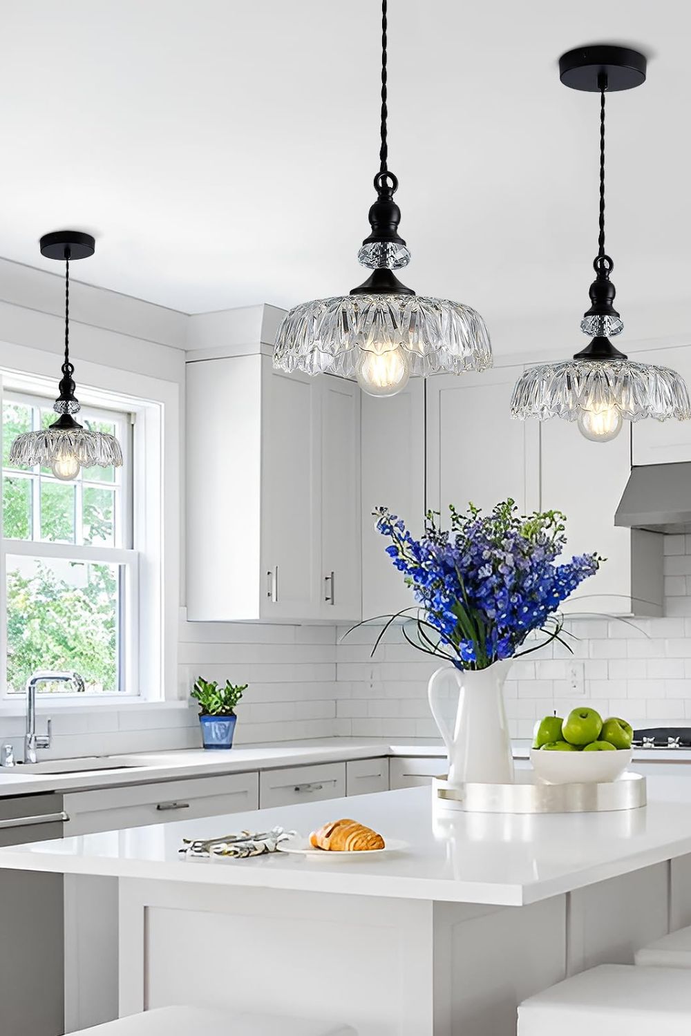 Mid-Century Clear Glass Pendant Light - view 11 | morylighting