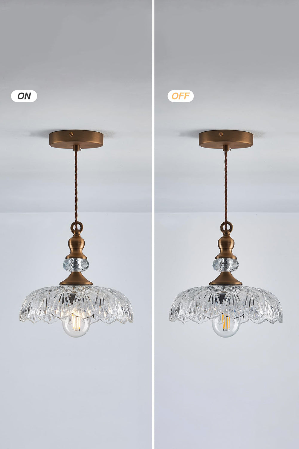 Mid-Century Clear Glass Pendant Light - view 17 | morylighting