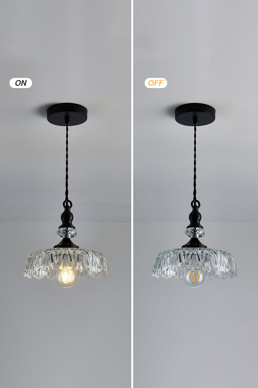 Mid-Century Clear Glass Pendant Light - view 16 | morylighting