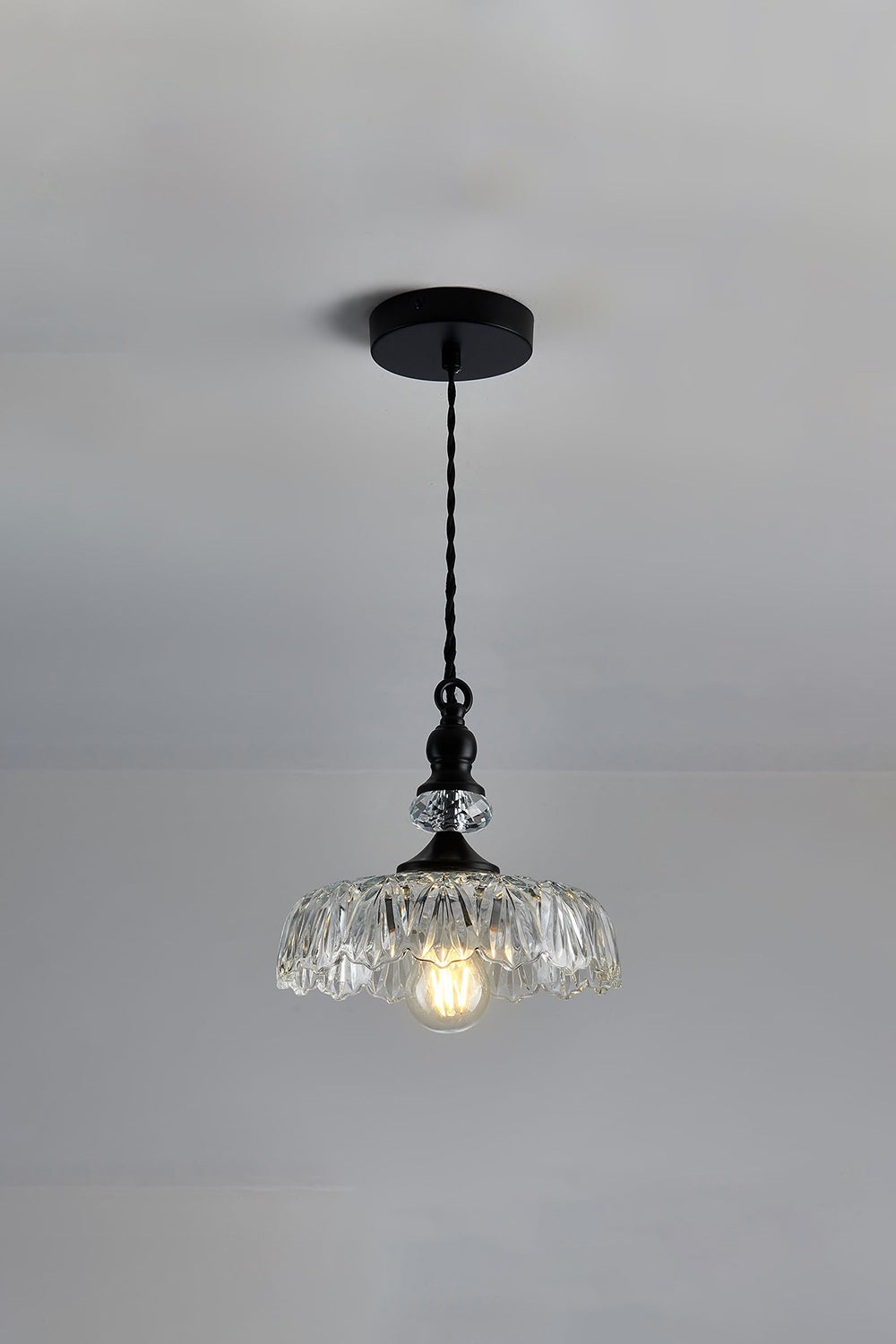 Mid-Century Clear Glass Pendant Light - view 19 | morylighting