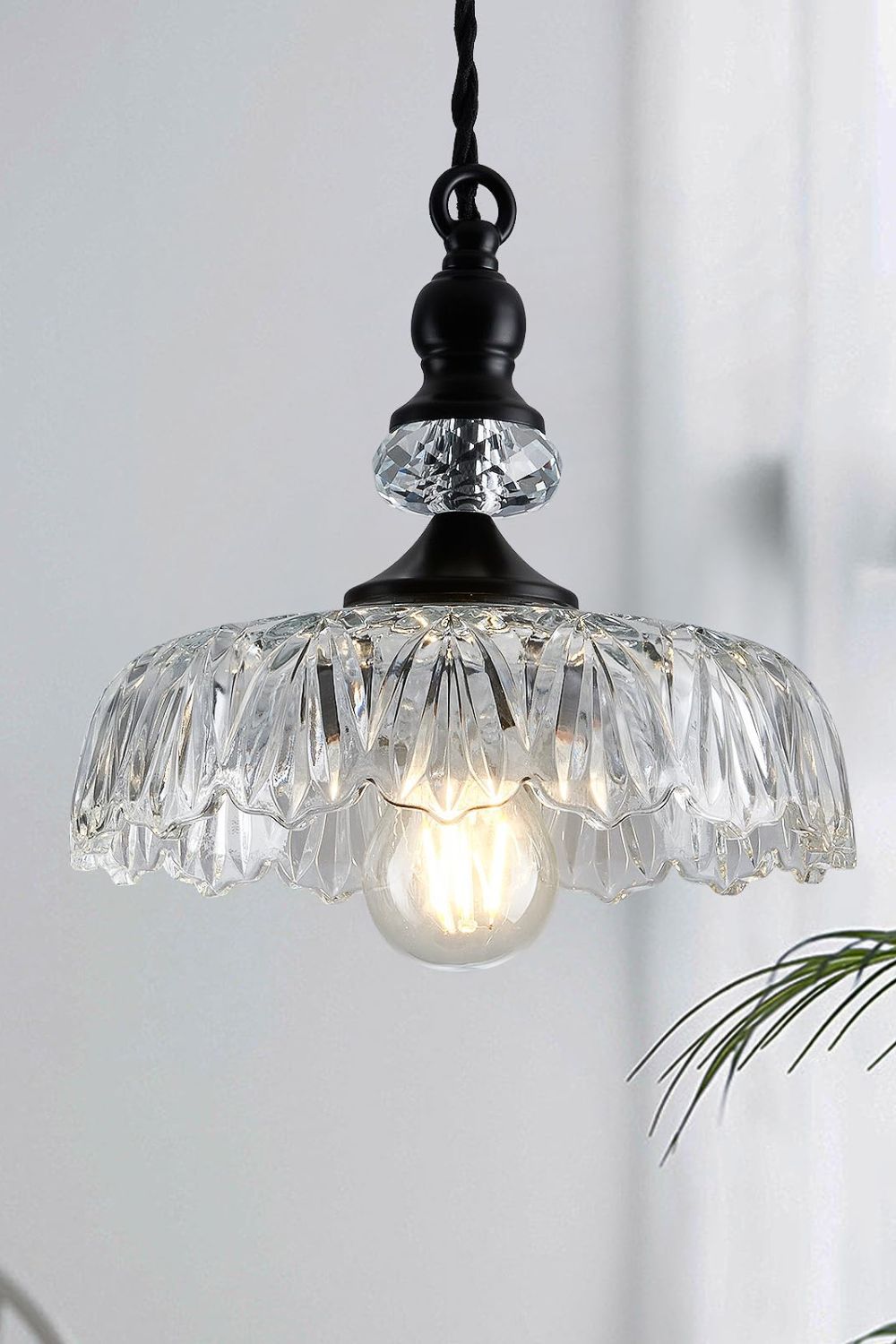 Mid-Century Clear Glass Pendant Light - view 3 | morylighting