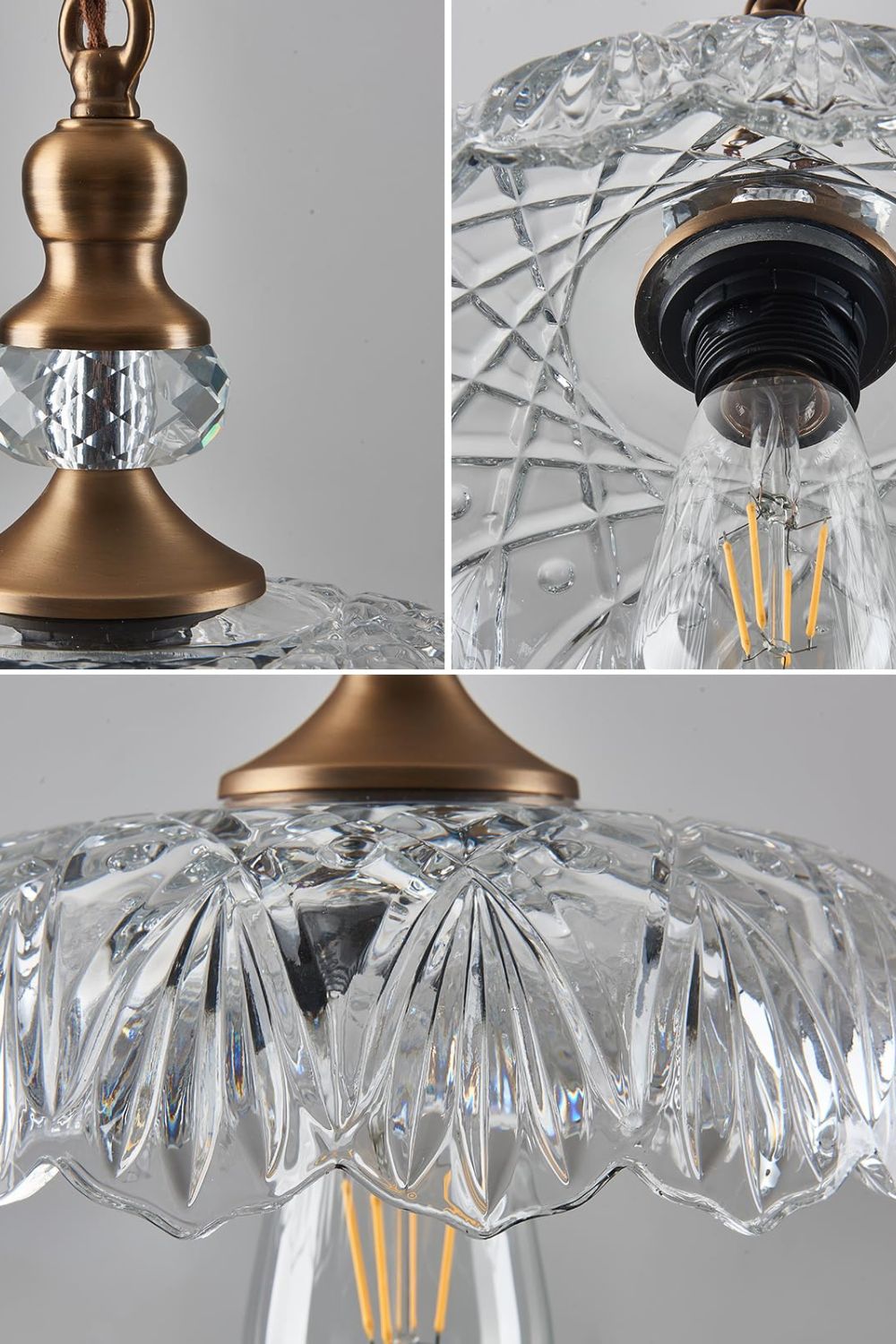 Mid-Century Clear Glass Pendant Light - view 15 | morylighting