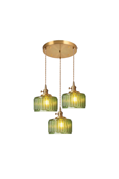 Mid-Century Grooved Glass Pendant Lamp - view 13 | morylighting