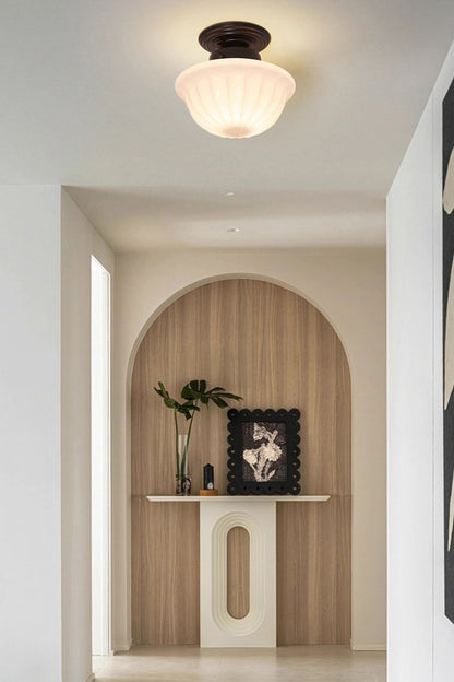 Milk Glass Ceiling Light - view 2 | morylighting