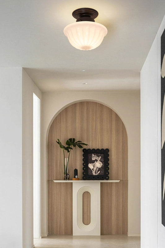 Milk Glass Ceiling Light - view 2 | morylighting