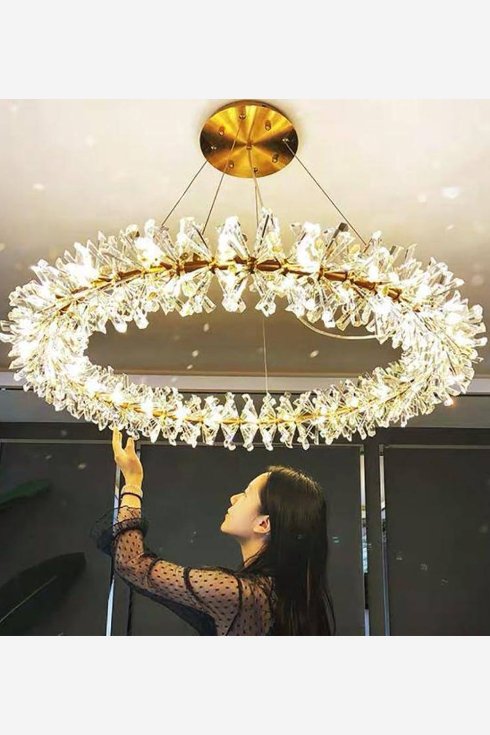 Mira Crystal Ring Chandelier - morylighting