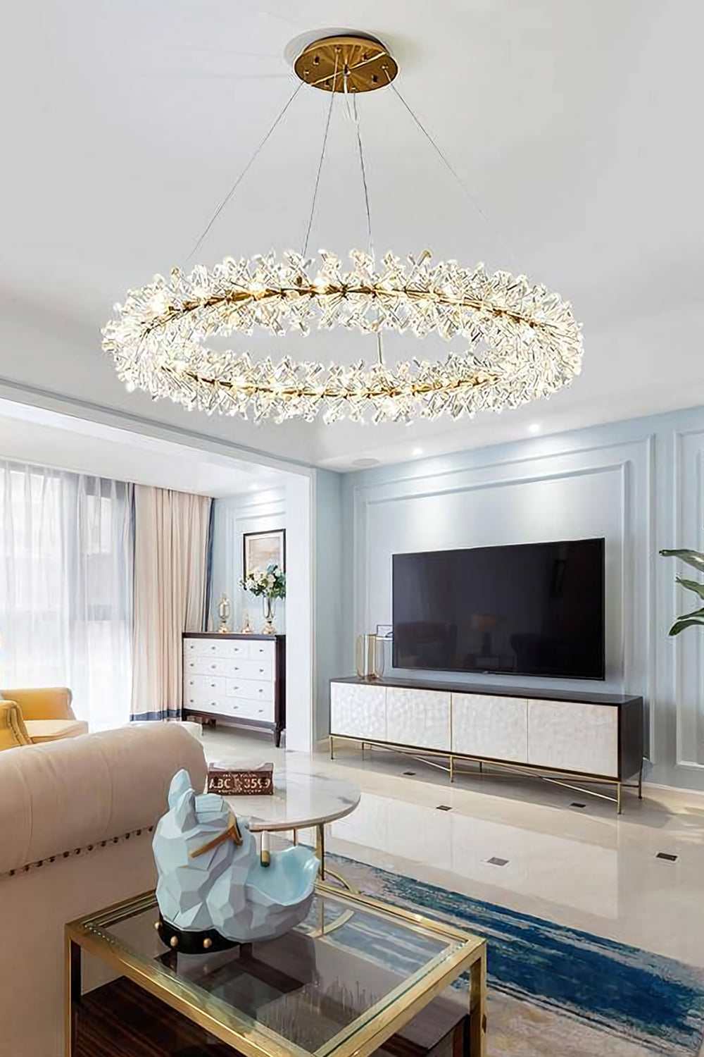 Mira Crystal Ring Chandelier - morylighting