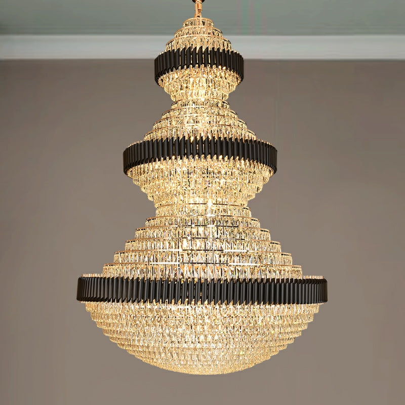 Morylighting Grand Lumina Round Iron Crystal Chandelier - Background Shot