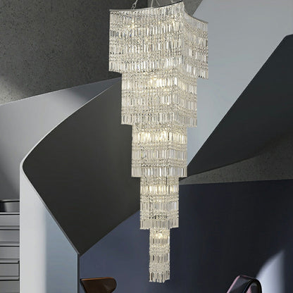 Morylighting Grand Tiered K9 Crystal Foyer Chandelier - American ballroom or formal entertaining space