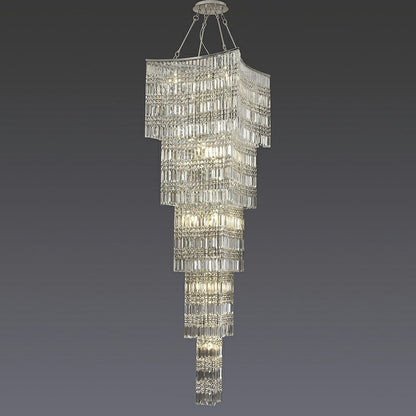 Morylighting Grand Tiered K9 Crystal Foyer Chandelier - grand American estate foyer