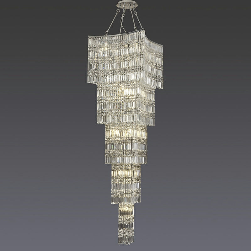 Morylighting Grand Tiered K9 Crystal Foyer Chandelier - Background Shot