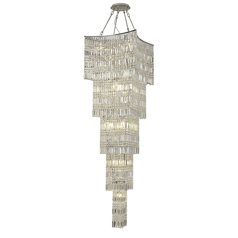 Morylighting Grand Tiered K9 Crystal Foyer Chandelier - Background Shot