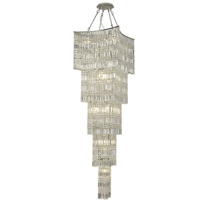 Morylighting Grand Tiered K9 Crystal Foyer Chandelier - Background Shot