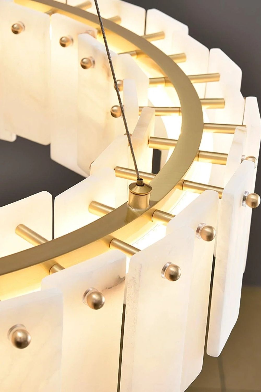Modern Alabaster Celestial Round Chandelier - view 14 | morylighting