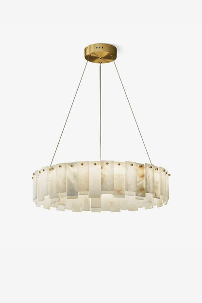Modern Alabaster Celestial Round Chandelier - view 21 | morylighting