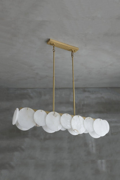 Modern Alabaster Linear Chandelier - view 10 | morylighting