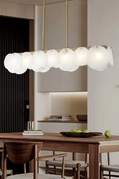 Modern Alabaster Linear Chandelier - view 4 | morylighting