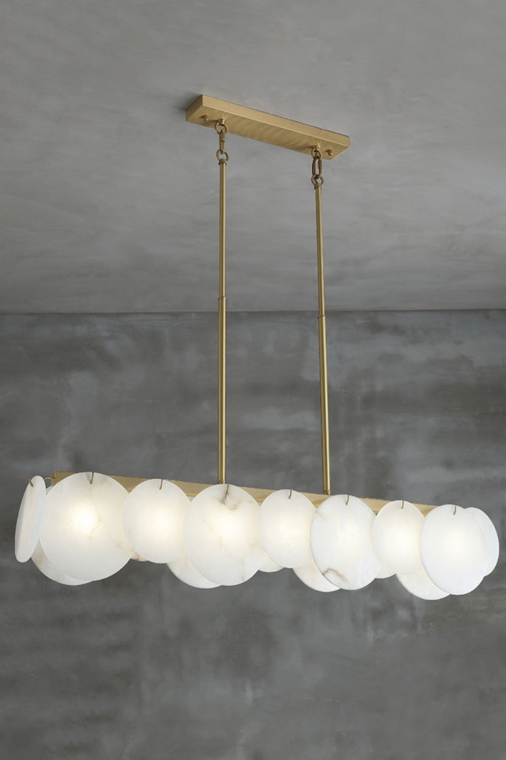 Modern Alabaster Linear Chandelier - view 9 | morylighting