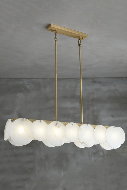 Modern Alabaster Linear Chandelier - view 9 | morylighting