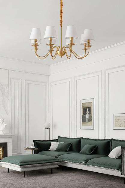 Modern Brass Fabric Chandelier - view 7 | morylighting