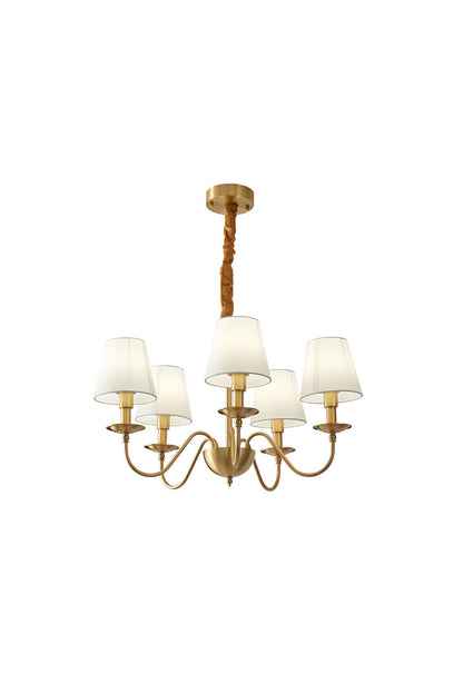 Modern Brass Fabric Chandelier - view 13 | morylighting