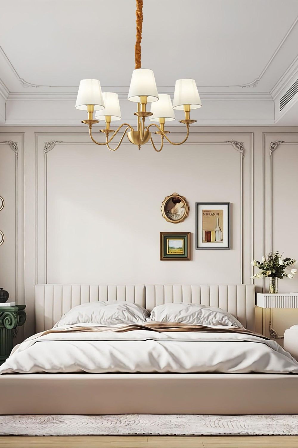 Modern Brass Fabric Chandelier - view 9 | morylighting