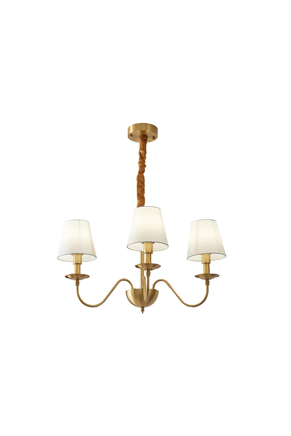 Modern Brass Fabric Chandelier - view 11 | morylighting