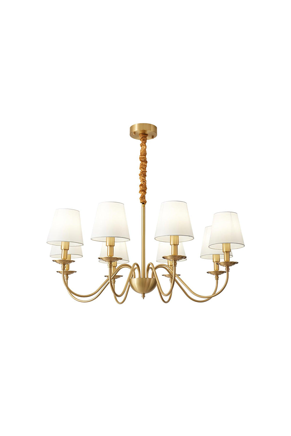 Modern Brass Fabric Chandelier - view 12 | morylighting