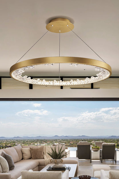 Modern Halo Crystal Ring Chandelier - view 3 | morylighting