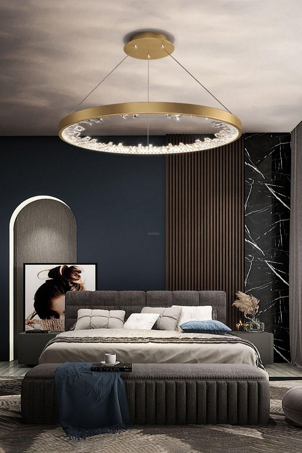 Modern Halo Crystal Ring Chandelier - view 5 | morylighting