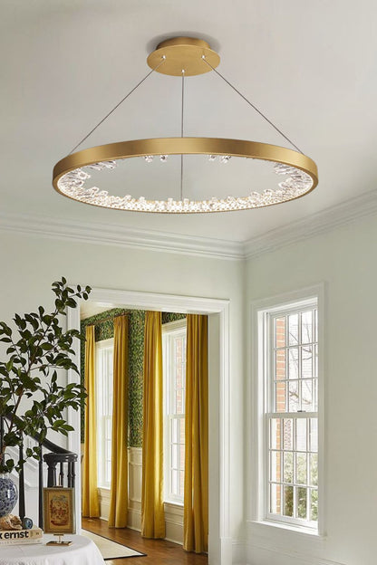 Modern Halo Crystal Ring Chandelier - view 2 | morylighting